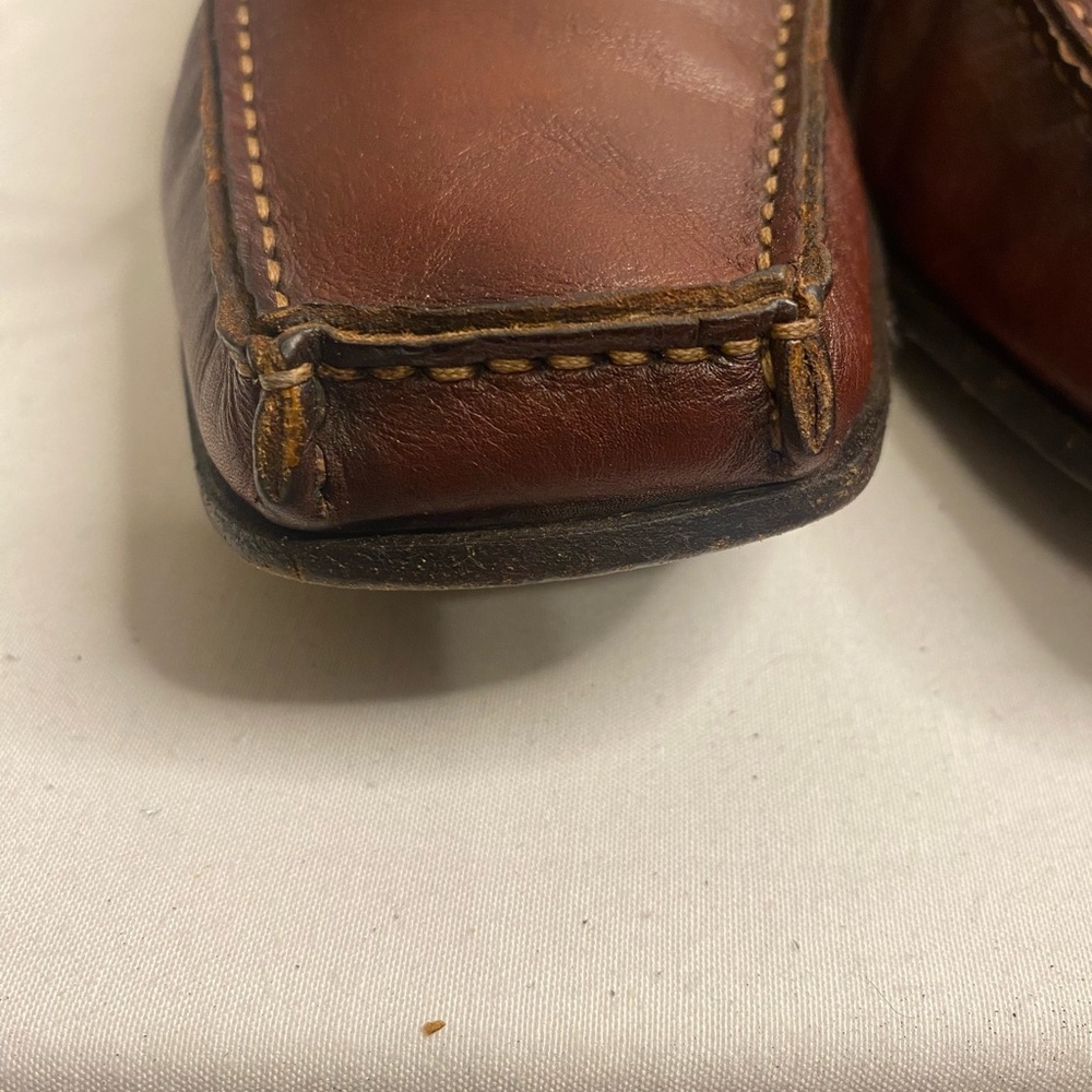 Santoni square toe Brown Leather Loafer Men’s 11 D - Picture 10 of 10